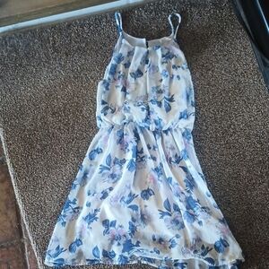 Floral Blue and White  Dress